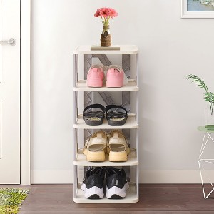 VECELO Shoe Rack X-shaped Foldable Shoe Shelf Space-Saving Shoe Storage Organizer, No Assembly, Gray - 1 of 4