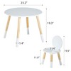 VECELO 3-Piece Kids Table and Chairs Set, Wooden Children Activity Furniture for Playroom or Classroom, White - 3 of 4