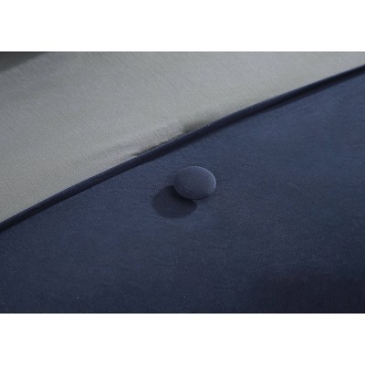 Gray and Navy King Microfiber Comforter Set with Decorative Pillows