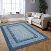 Grey/Blue Washable Runner Rug, Non-Slip Modern Hallway Carpet, Stain Resistant Low Pile Mat for Living Room, Bedroom, Kitchen - 3 of 4