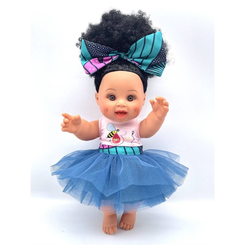 Orijin Bees Natural Puffy 12&#34; Baby Bee Doll - Black Hair with Brown Eyes, 2 of 8