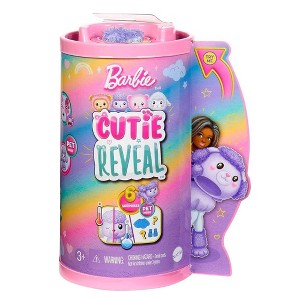 Cutie Reveal Barbie Fashion Doll, Cozy Cute Tee Series, Inlcudes Doll & Pet With Surprises, For Ages 3 And Up - 1 of 1