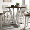 41" Naxti Rustic Round Counter Height Table Light Oak/Antique White - HOMES: Inside + Out: Kitchen Pedestal Base - 2 of 4