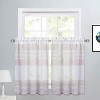 Striped Sheer Voile Cafe Curtains, Semi Transparent Window Treatment for Kitchen, 27"x24" Pink, Decorative Half Curtains, 2 Panels - 2 of 4