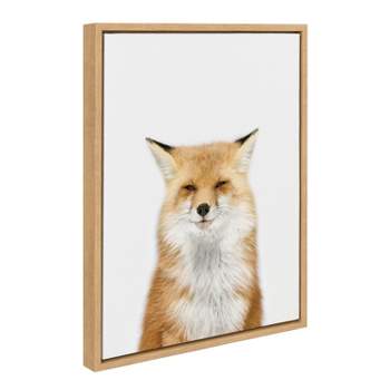 18" x 24" Sylvie Animal Studio Fox 3 Framed Canvas by Amy Peterson Natural - Kate & Laurel All Things Decor