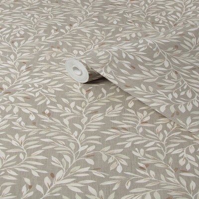 Neutral Leaf Pattern Removable Wallpaper, 20.5" x 396"