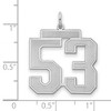 Black Bow Jewelry Sterling Silver, Jersey Collection, Large Number 53 Pendant - 2 of 4