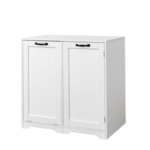 TopComfy Decorative Storage Cabinets Laundry Cabinet with Doors and shelf Tilt Out Laundry Hamper for Kitchen, White, 31.5"*15.75"*30.31" - 1 of 4