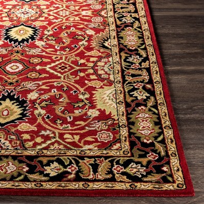 Hardisty 6' Square Tufted Burgundy Wool Area Rug