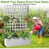 Metal Planter Box with Trellis, Raised Garden Bed, Outdoor Garden Box with Privacy Screen & Drainage Holes for Climbing Plants Flower, Black - 4 of 4