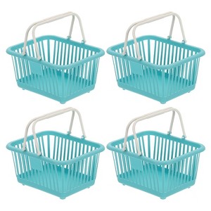 Unique Bargains Plastic Grocery Shopping Toy Organizing Mini Decorative Baskets 6.3" x 3.5" x 5.1" 4 Pcs - 1 of 4
