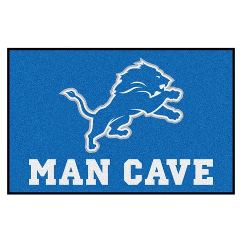 Nfl Detroit Lions Man Cave Starter Rug, Detroit Lions Rug