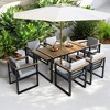 7-Piece Outdoor Dining Set ââ‚?Patio Table & Chairs with Removable Cushions, Acacia Wood & Steel Frame, Beige, for Patio, Garden, and Backyard - 3 of 4