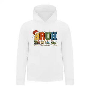 Everyday Kids Christmas Collection BRUH Construction Truck Boys Pullover Hoodie – Holiday Sweatshirt - 1 of 4