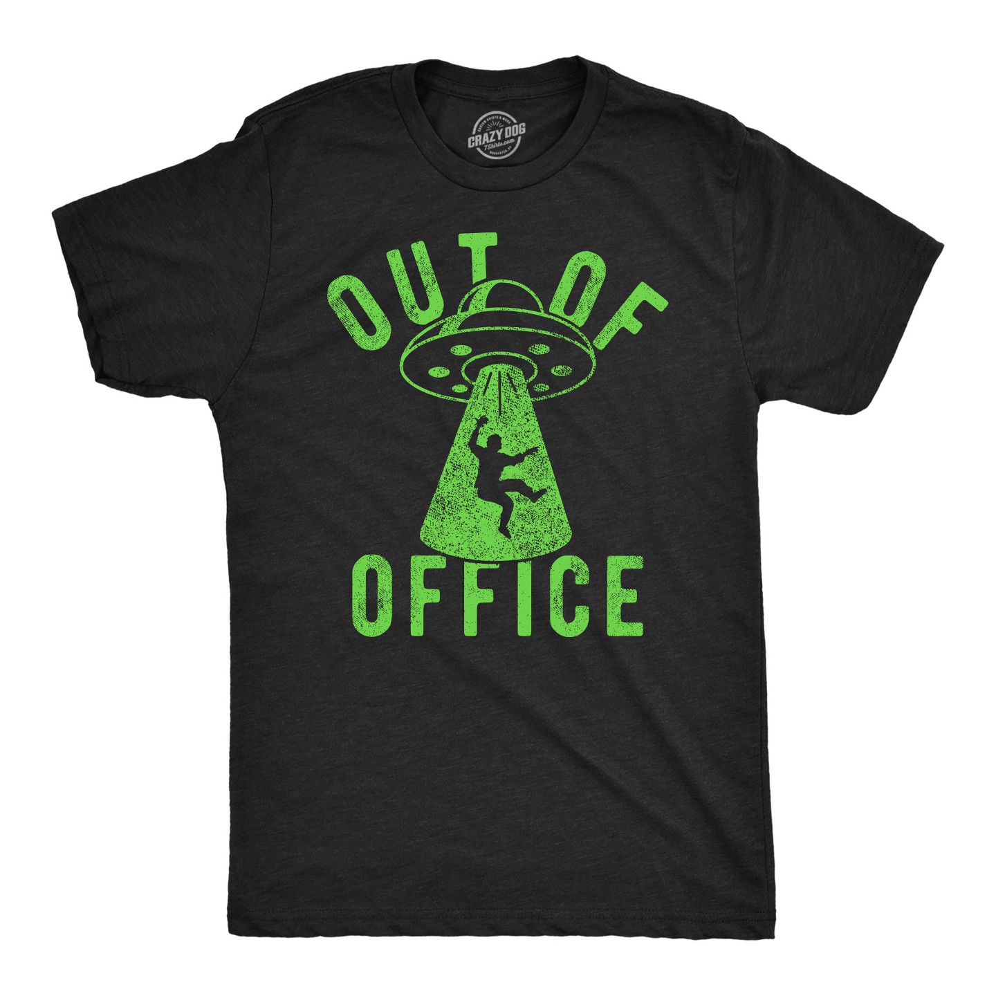 Мужская футболка Crazy Dog T-Shirts, Inc. Funny T Shirts Out Of Office UFO Sarcastic Alien Graphic Tee for Men - Crazy Dog T Shirt For the Office Black, цвет: Чёрный — фото 1