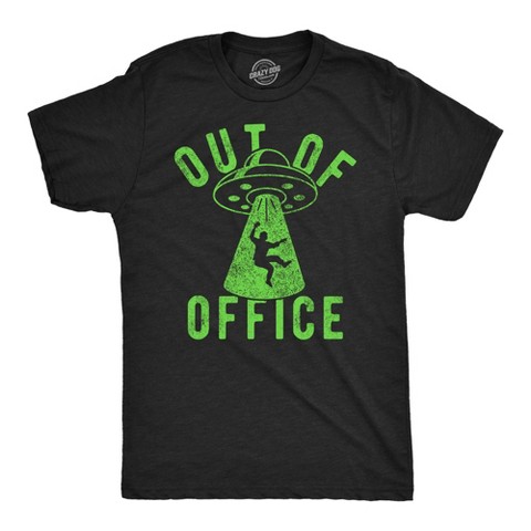 Мужские футболки Crazy Dog T-Shirts, Inc. Mens Funny T Shirts Out Of Office UFO Sarcastic Alien Graphic Tee for Men - Crazy Dog Men's T Shirt For the Office Black M