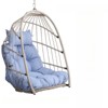 VisioGear Egg Chairs, Patio Egg Chair, Outdoor Garden Egg Swing Chair Hanging Chair for Bedroom Living Room, Blue, 28.34"*22"*40.5" - 2 of 4