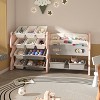 Hrinhom 56.7"W Kids Toy Storage Shelf,2 Tier Shelf+12 Toy Bins - 2 of 4