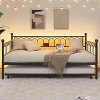 Coucheta Twin Sofa Bed with Trundle - Heavy Duty Metal Platform Frame with Charging Station & LED Lights, Multiple Colors - 2 of 4