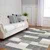 Modern Area Rugs Geometric Living Room Rug Soft Checkered Rugs Non Slip Low Pile Washable Rugs for Bedroom - 2 of 4