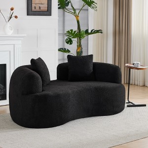 Hrinhom 66.9"W Curved Loveseat Sofa,Modern Full Compression Sponge Sofa,No-Assembly - 1 of 4