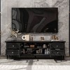 Famapy Media Console with Glass Doors Drawer Storage for Living Room TV Stand - 2 of 4