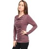 Allegra K Women's Cowl Neck Long Sleeves Buttons Decor Solid Ruched Top - 4 of 4