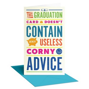 Recycled Paper Greetings Graduation Money Gift Card Holder No Corny Advice - 1 of 3