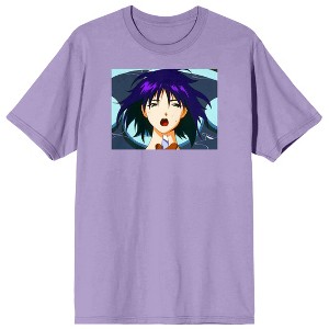 Cowboy Bebop Faye Screenshot Crew Neck Short Sleeve Purple Rose Men's T-shirt - 1 of 3