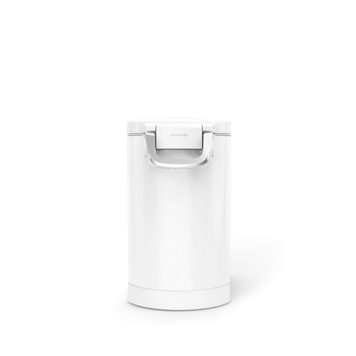 Medium White Steel Airtight Pet Food Storage Container with Scoop