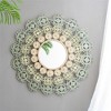 38"Hollow Design Round Mirror,Iron Art Decorative Mirror,Bronze Decorative Antique Wall Mirror With Gradient Design,French Mirror-The Pop Home - 3 of 4