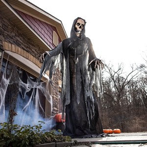Halloween Express  Towering Reaper Animated Halloween Decoration - Size 10 ft - Black - 1 of 2