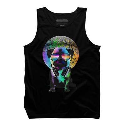 Men's Design By Humans Disco Pug By clingcling Tank Top
