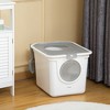 PawHut Covered Cat Litter Box, Kitty Litter Box with Front Entrance, Top Exit, Scoop, Easy Cleaning Cat Toilet for Odor Control, White - 2 of 4