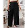 Faux Wrap Palazzo Pants for Plus Size Women Mid Rise Plus Size Wide Leg Pants Asymmetric Pants - 4 of 4