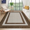 Abstract Washable Area Rug for Living Room, Soft Low-Pile Bedroom Rug, Minimalist Border Stain Resistant Large Room Carpet for Dining Room - 3 of 4