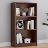 Infurnic Decorative Bookshelf, Tall Modern Wood Bookshelf with Three Shelves, for Living Room or Library Bookcase, Brown, 11.6"*24.4"*44.1" - 2 of 4