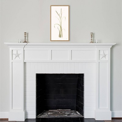 14" x 27" Green and Brown Botanical Canvas Print with Polystyrene Frame