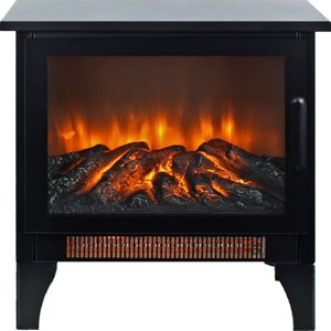 Syemin Indoor Fireplaces 17 inch Electric Fireplace Stove Free-Standing Infrared Fireplace Stove with 3D Flame Effect, Black, 14.2"*8"*18" - 1 of 4