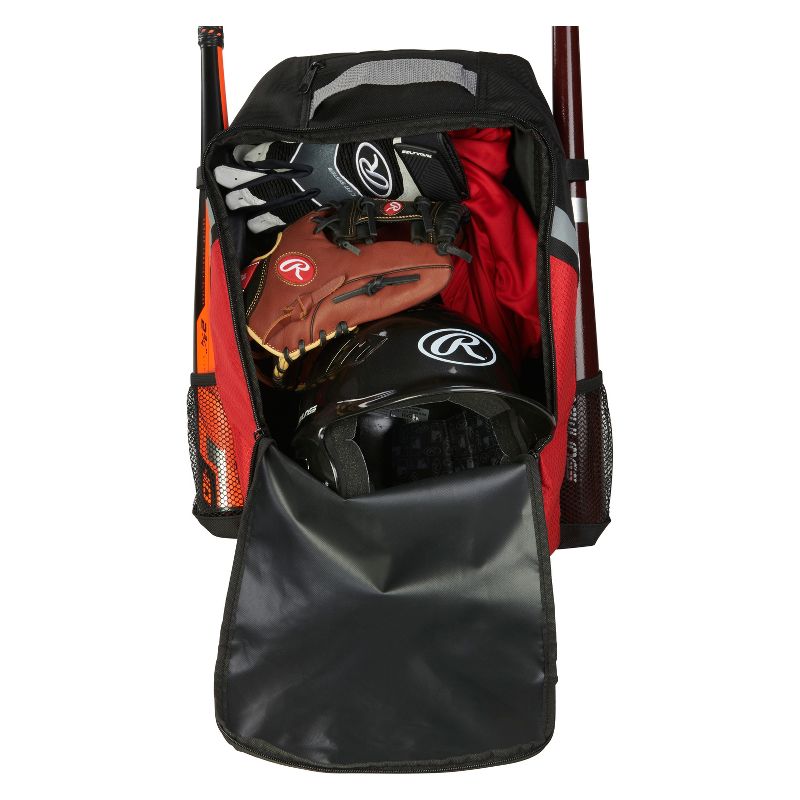 Rawlings Youth Baseball Backpack - Black/Red, 1 of 5