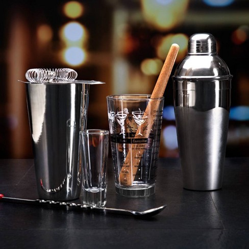 Libbey Glass Cocktail Shaker with Black Lid - 19.75 oz