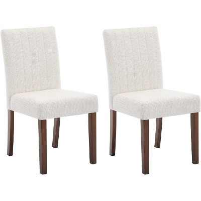 Dining Chairs Set - Upholstered Fabric Kitchen Chairs with Wood Legs & Padded Seats - Living Room Kitchen Furniture