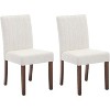 Linen Parsons Dining Chairs with Vertical Stripes,   Wood Legs, Comfortable Seating for Dining Room or Cafe - 2 of 4