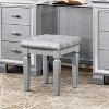 Sapphtopaz Modern Glam Ottoman Stool with PU Upholstered Square Small Vanity Stool with Wood Frame Foot Stool for Living Room, Entryway - 4 of 4
