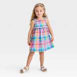 Toddler Girls' Plaid Dress - Cat & Jack™ Blue/Purple/Yellow