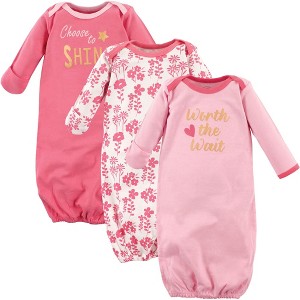Luvable Friends Infant Girl Cotton Gowns, Worth The Wait, Preemie-Newborn - 1 of 1