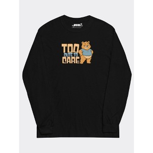 Men's – MyMoodTee Too Cute to Care Funny Graphic Long Sleeve T-Shirt – Cotton Classic Fit Casual Top - 1 of 4