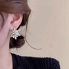 Crystal Flower Burst Stud Earrings for Women Rhinestone Floral Cluster Zircon Blooming Earrings Wedding Party Jewelry Accessories - 4 of 4