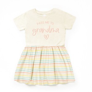 The Juniper Shop Pass Me To Grandma Infant Dress - 12M - Natural Stripe - 1 of 4