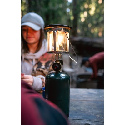 Compact Black and Silver Propane Camping Lantern